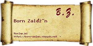 Born Zalán névjegykártya