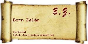 Born Zalán névjegykártya