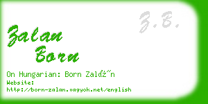 zalan born business card